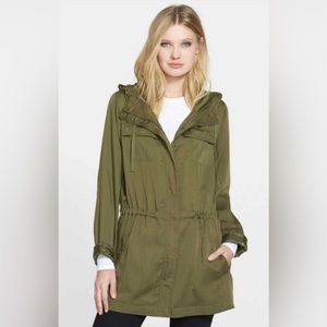 Eileen Fisher Olive Green Anorak Lightweight Jacket Size Medium Petite